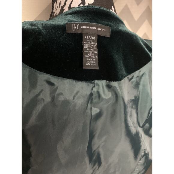Green Velvet Woman’s Jacket X Large Preppy Princess Vintage Style - Picture 3 of 6